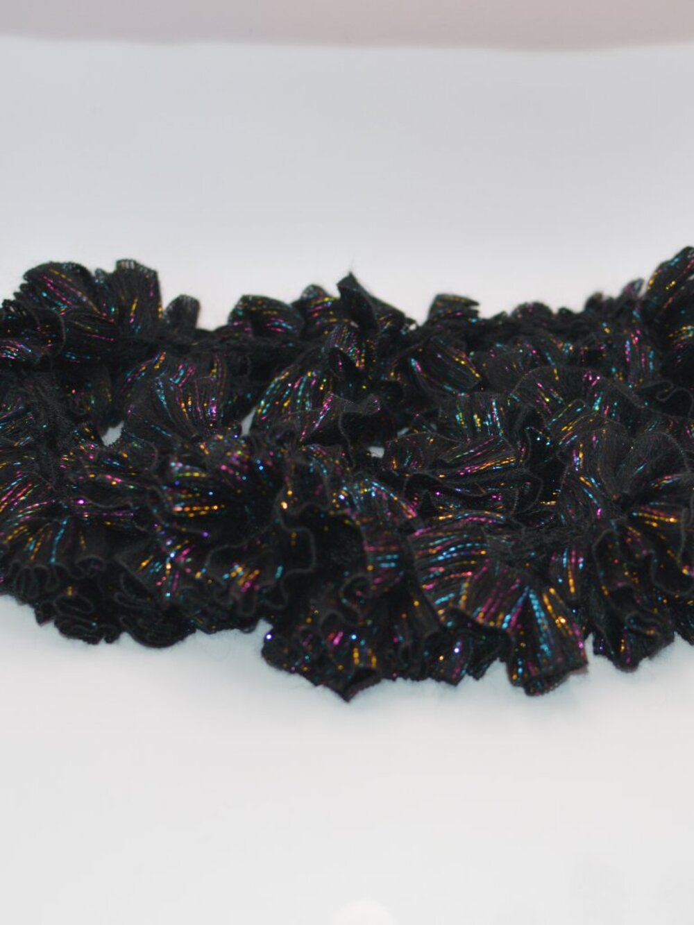 Homemade Black Glitter Ruffle Scarf